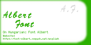 albert font business card